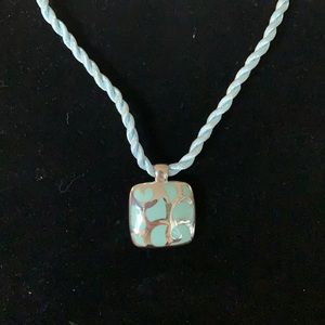 Blue Resin Square Pendant